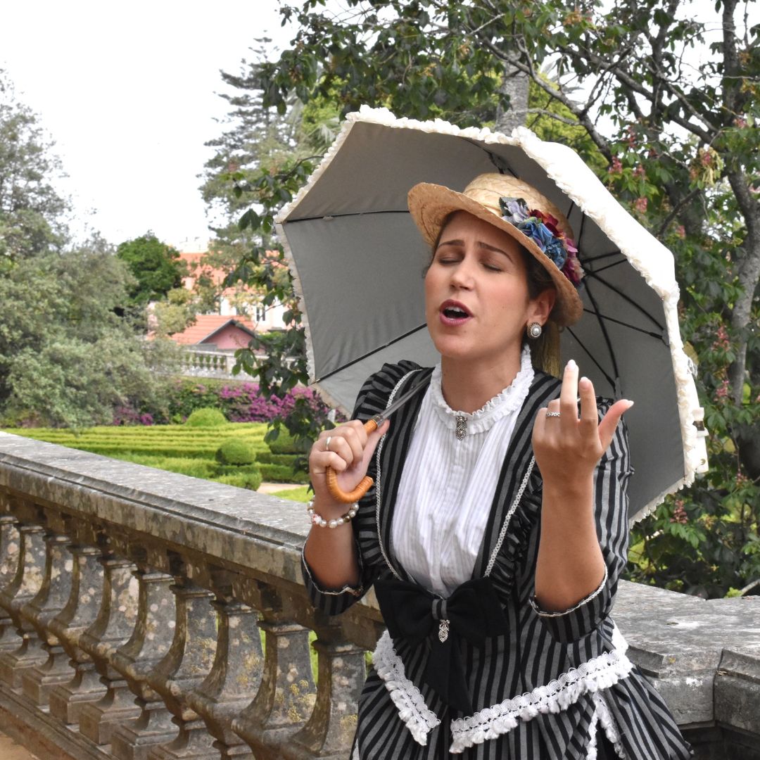A Rainha mostra o Jardim botânico da ajuda